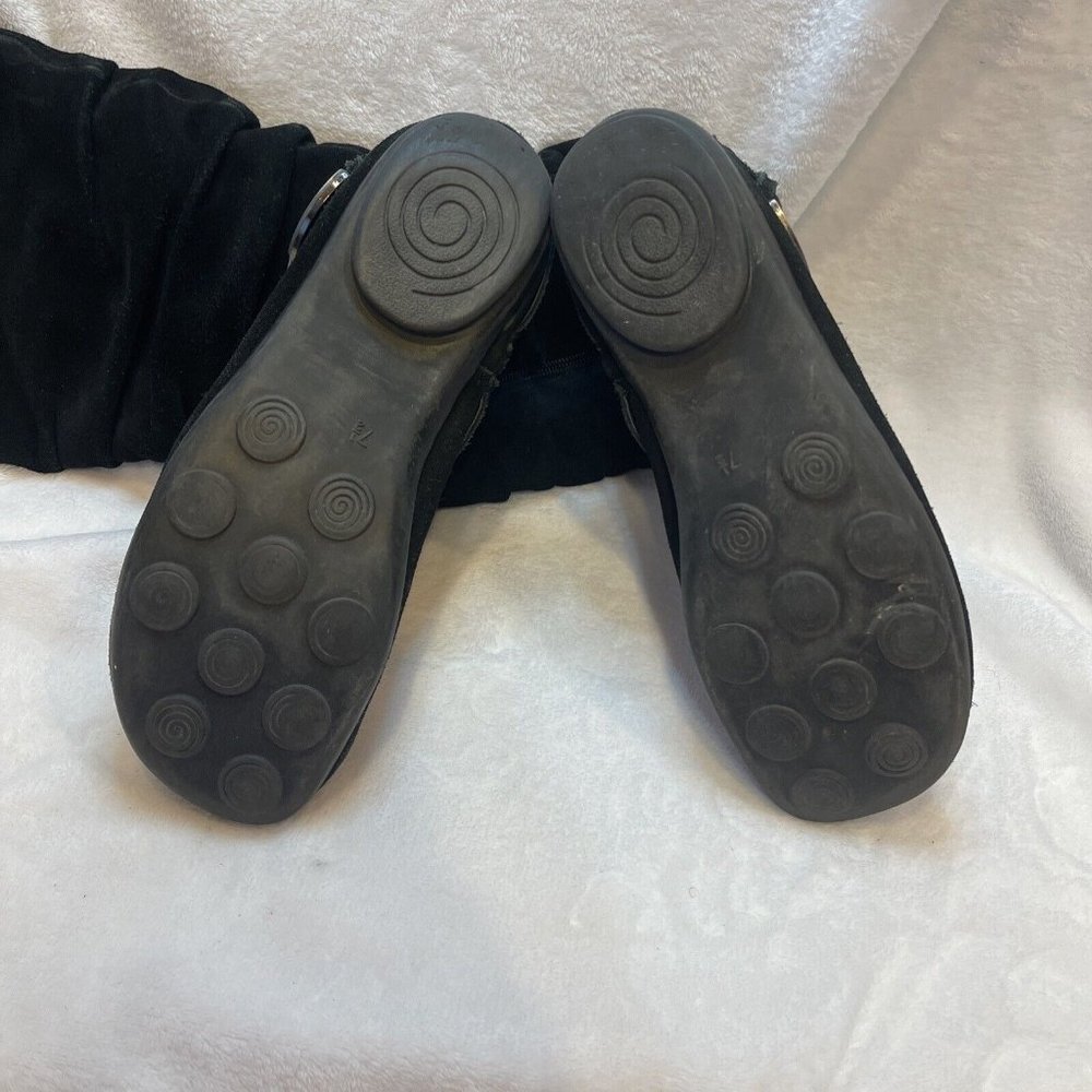 White Mountain Black Suede With Buckle Side Zip Mid Calf Boot Women's Size 7.5 - Picture 7 of 12